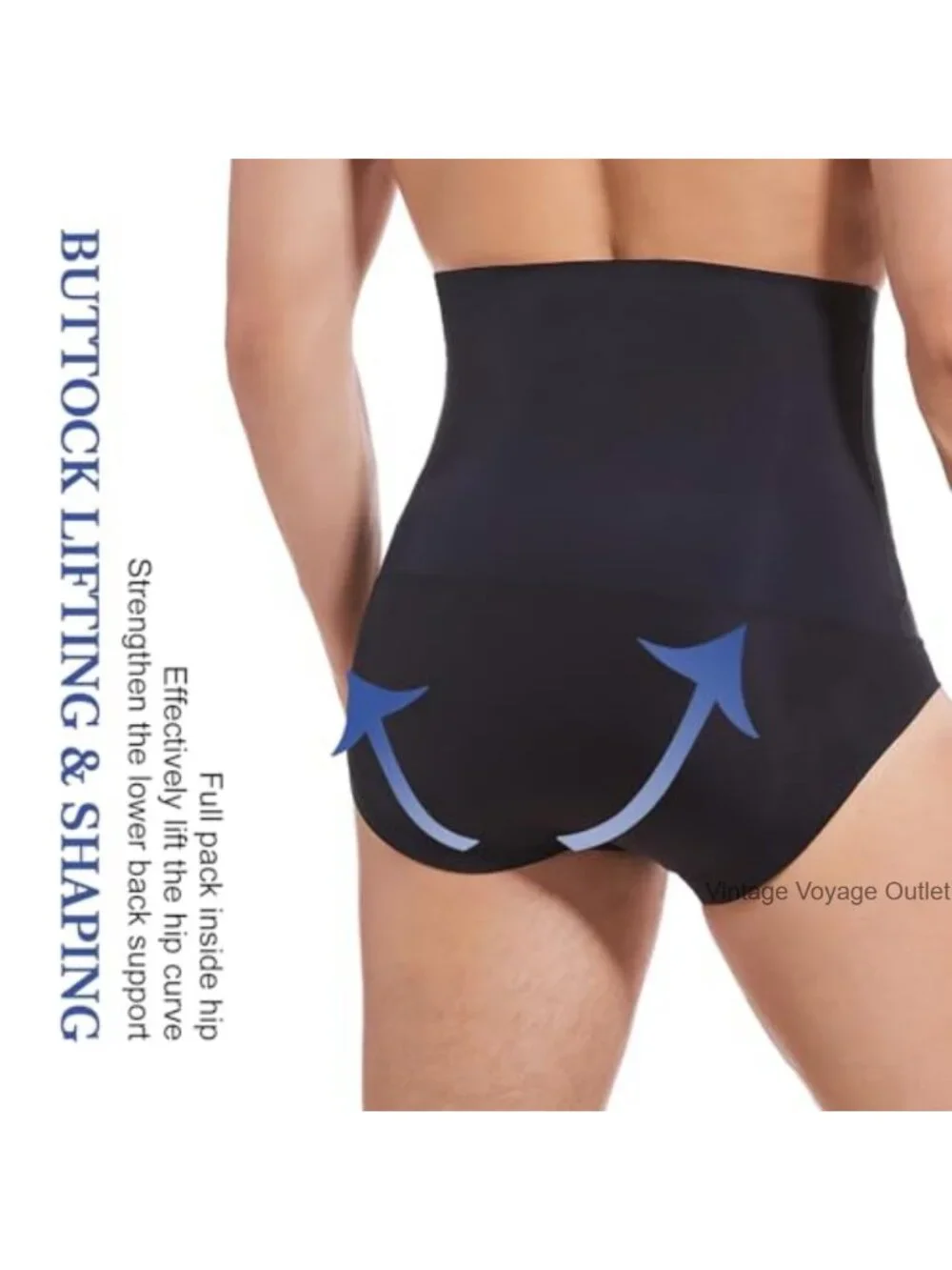 Men's High Waist Compression Shorts Tummy Control Shapewear Briefs